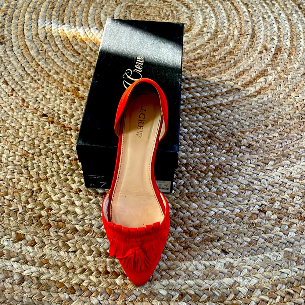 J. Crew suede d’orsay loafer strawberry